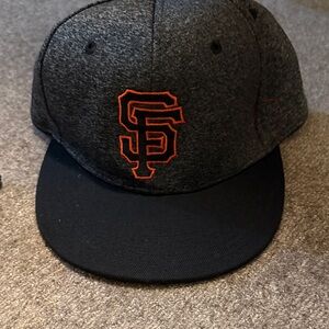 Gray and Black Cap with Orange Logo
